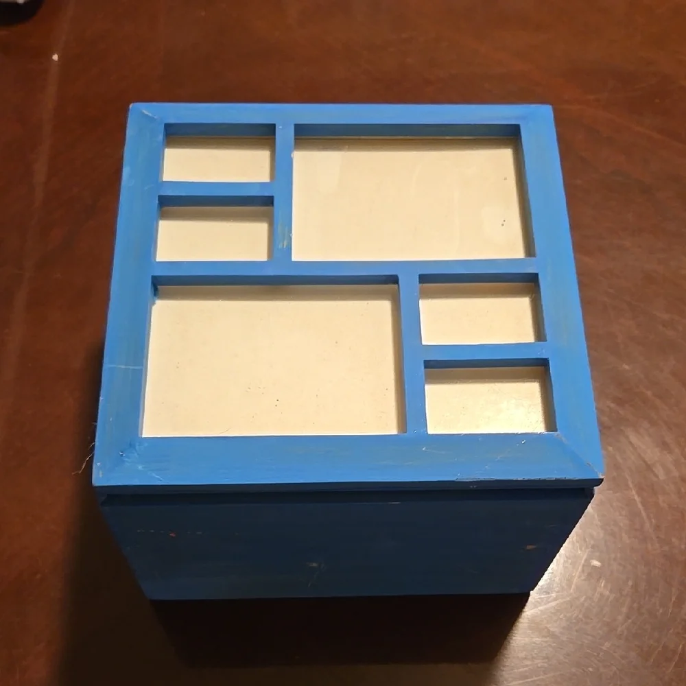 Blue Wooden Organizer Box